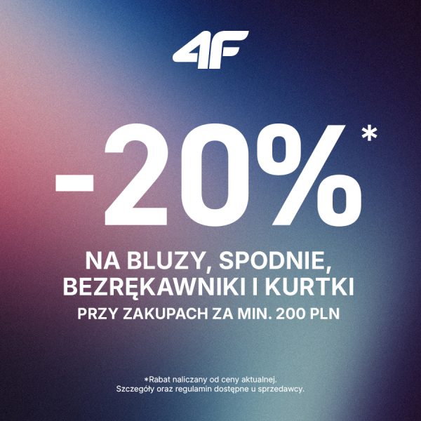 -20% bluzy spodnie bezrękawniki kurtki
