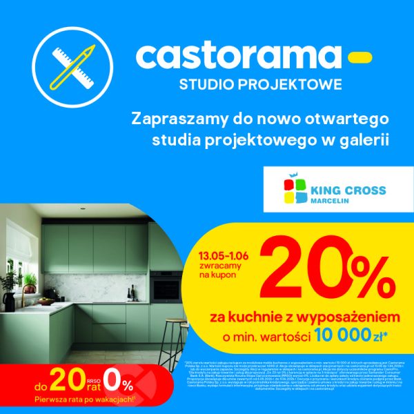 studio projektowe castorama 20% za kuchnie z wyposażeniem